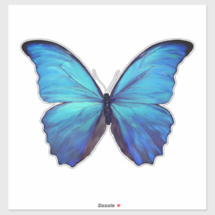 Custom Cut Vinyl Stickers - 1 Blue Morpho Butterfl Aufkleber