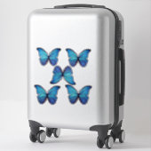Custom Cut Vinyl Stickers - 5 Blue Morpho Butterfl Aufkleber (Koffer)