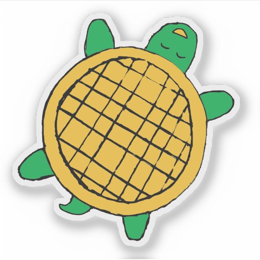 custom cut Waffle Turtles waterproof vinyl sticker (Vorderseite)