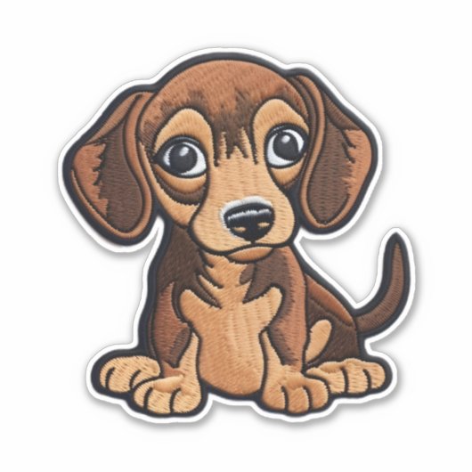 CUSTOM CUT Weiner Dog Digital Patch Aufkleber (Vorderseite)