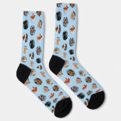 Custom Cute 8-Photo Pet Collage | Pastel Blue Socken (Rechts)