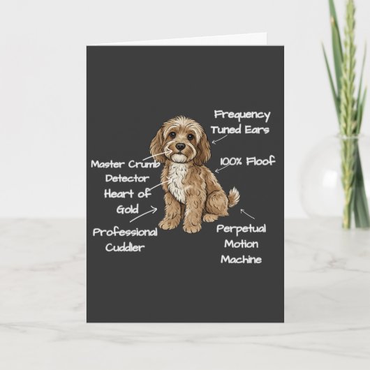 CUSTOM Cute Anatomy of a Cockapoo Dog Lover Karte (Vorderseite)