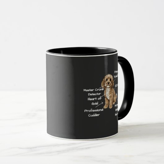 CUSTOM Cute Anatomy of a Cockapoo Dog Lover Tasse (VorderseiteRechts)
