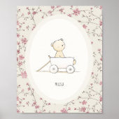 Custom Cute Baby Bear Art – Name Nursery Print Poster (Vorne)
