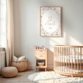 Custom Cute Baby Bear Art – Name Nursery Print Poster