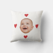 Custom Cute Baby Face One Photo Kissen (Rückseite)