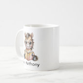 Custom Cute Baby Horse Reading a Book Kaffeetasse (Vorderseite Links)