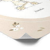 Custom Cute Bunny Nursery Decor - Baby Name Poster (Ecke)