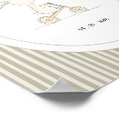 Custom Cute Bunny Nursery Name Date Poster (Ecke)