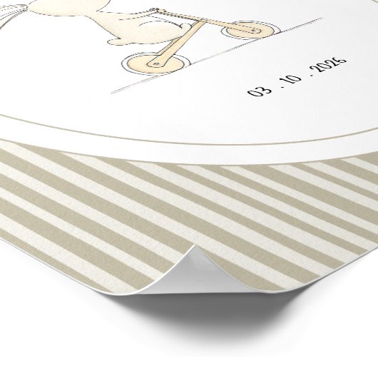 Custom Cute Bunny Nursery Name Date Poster (Ecke)