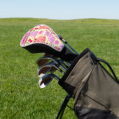 Custom Cute Cat Cherry Floral Pattern Golf Headcover (In SItu)