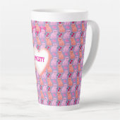 Custom Cute Cat Cherry Floral Pattern Milchtasse (Rechte Ecke)