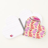 Custom Cute Cat Cherry Floral Pattern Notizblock (Innenseite)