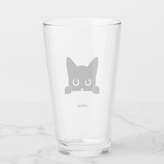 Custom Cute Cat Pet Name Glas (Rückseite)