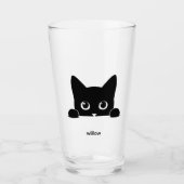 Custom Cute Cat Pet Name Glas (Vorderseite)