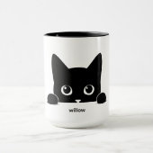 Custom Cute Cat Pet Name Tasse (Zentrum)