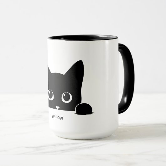 Custom Cute Cat Pet Name Tasse (VorderseiteRechts)