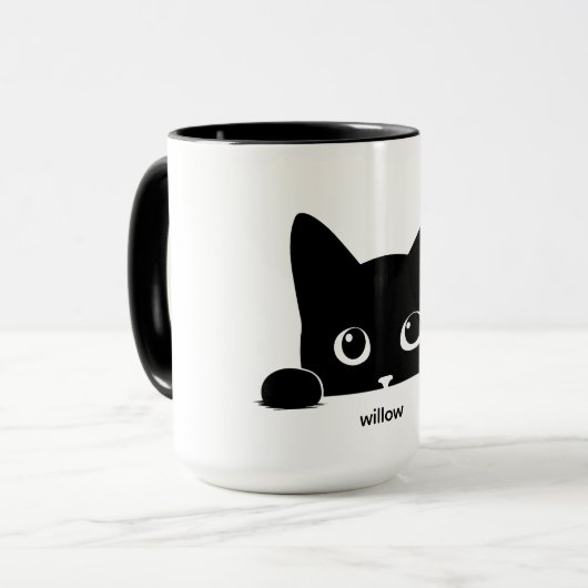 Custom Cute Cat Pet Name Tasse (Vorderseite Links)