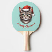 Custom Cute Christmas Cat with Santa Hat Tischtennis Schläger (Vorderseite)