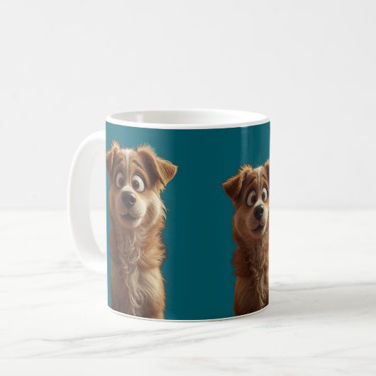 Custom Cute Dog Coffee Mug – Perfect Gift for Dog Kaffeetasse (Vorderseite Links)