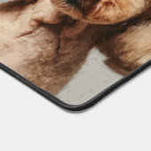 Custom Cute Dog Name Photo Funny Quote Pastel Pink Schreibtischunterlage (Ecke)