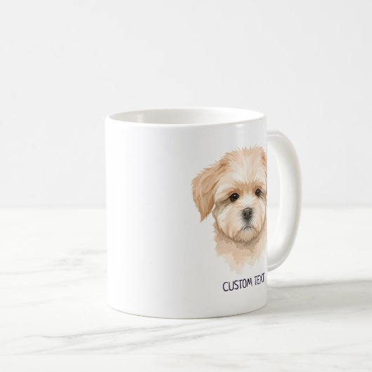 Custom Cute Dog Photo With Text Kaffeetasse (VorderseiteRechts)