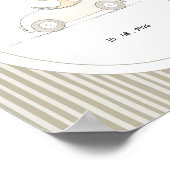 Custom Cute Duck Race Car Nursery Name Date Poster (Ecke)