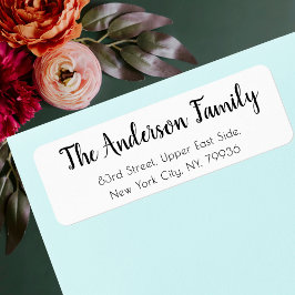 Custom Cute Elegant Simple White Return Address