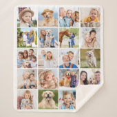 Custom Cute Family 20 Photos Collage Simple Sherpadecke (Vorderseite)
