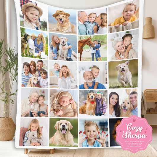 Custom Cute Family 20 Photos Collage Simple Sherpadecke