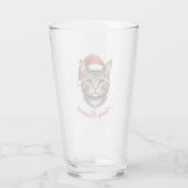 Custom Cute Festive Christmas Cat with Santa Hat Glas (Rückseite)