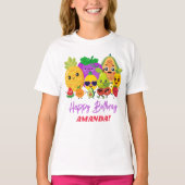 Custom Cute Fruit Happy Birthday Kids T-Shirt (Vorderseite)