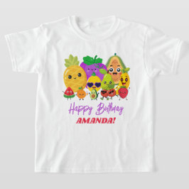 Custom Cute Fruit Happy Birthday Kids T-Shirt