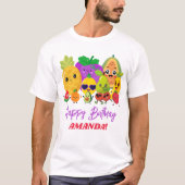 Custom Cute Fruit Happy Birthday Parent T-Shirt (Vorderseite)