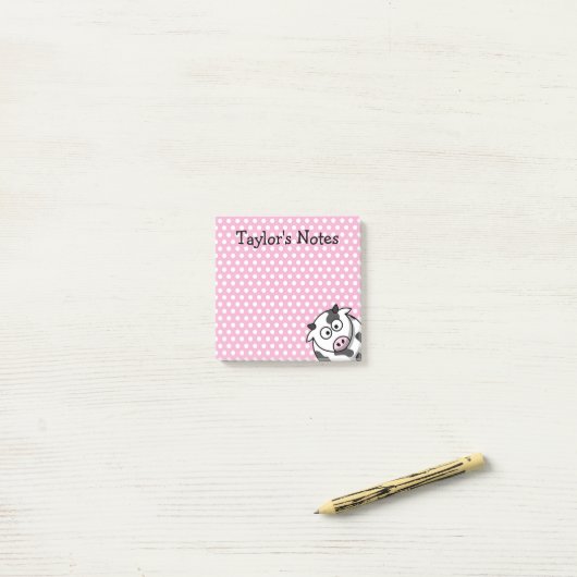 Custom Cute Funny Cartoon Cow Post-it Klebezettel (Auf Schreibtisch)