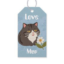 Custom Cute Gray Cat with Mur and Love