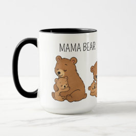 Custom Cute Hand Drawn Mama Bear Baby Bear Coffee Tasse