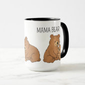 Custom Cute Hand Drawn Mama Bear Baby Bear Coffee Tasse (VorderseiteRechts)