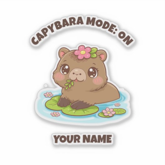 Custom Cute Kawaii Capybara Mode Aufkleber (Vorderseite)