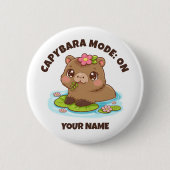 Custom Cute Kawaii Capybara Mode Button (Vorderseite)