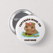 Custom Cute Kawaii Capybara Mode Button (Vorne & Hinten)