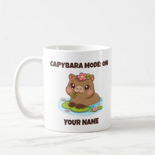 Custom Cute Kawaii Capybara Mode Coffee Mug Kaffeetasse (Links)
