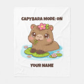 Custom Cute Kawaii Capybara Mode Fleecedecke (Vorderseite)