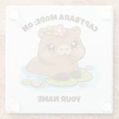 Custom Cute Kawaii Capybara Mode Glass Coaster Glasuntersetzer (Rückseite)