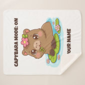 Custom Cute Kawaii Capybara Mode Sherpadecke (Vorderseite (Horizontal))