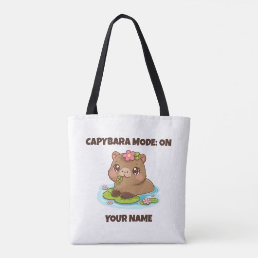 Custom Cute Kawaii Capybara Mode Tasche (Rückseite)