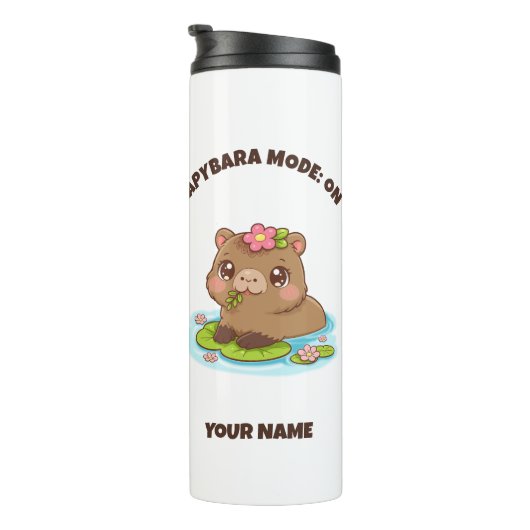 Custom Cute Kawaii Capybara Mode Thermal Tumbler Thermosbecher (Nach rechts gedreht)