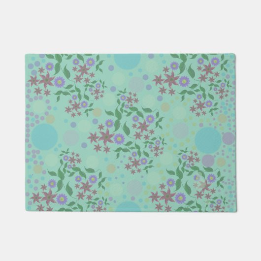 Custom Cute Kidcore Confetti Floral & Vine Pattern Fußmatte (Vorderseite)