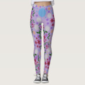 Custom Cute Kidcore Confetti Floral & Vine Pattern Leggings (Vorderseite)