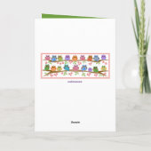 Custom Cute Owls Floral Birthday card w Text Karte (Rückseite)